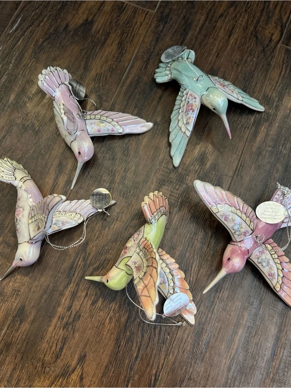 Lena Liu's Precious Jewels Hummingbird Porcelain Ornament Collection
